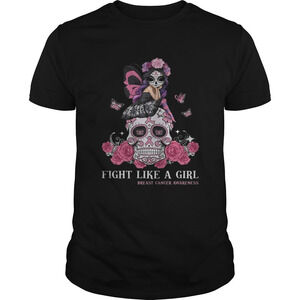 Skull Fight Like A Girl Breast Cancer Awareness Shirt